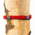 Bracelet -  Red Seed Bead and Leather