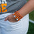 Bracelet - Orange Triple Wrap Solid - Just One Africa